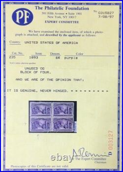 Momen Us Stamps #235 Mint Og Nh Vf/xf+ Pf Cert Lot #96031 Momen Us Stamps #235 Mint Og Nh Vf/xf+ Pf Cert Lot #96031