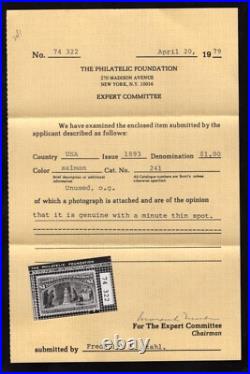 Momen Us Stamps #241 Mint Og H Pf Cert Lot #79396