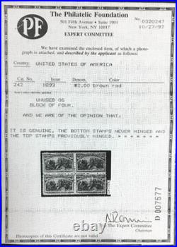 Momen Us Stamps #242 $2 Columbian Mint Og Lh Pse & Pf Certs Lot #94858