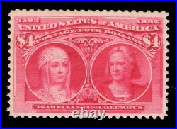 Momen Us Stamps #244 $4 Columbian Mint Og Lh Vf+ Pf Cert Lot #98162