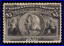 Momen Us Stamps #245 $5 Columbian Mint Og H Pse Cert Lot #97948