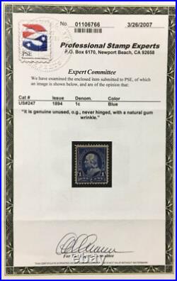 Momen Us Stamps #247 Mint Og Nh Vf Pse Cert Lot #94103