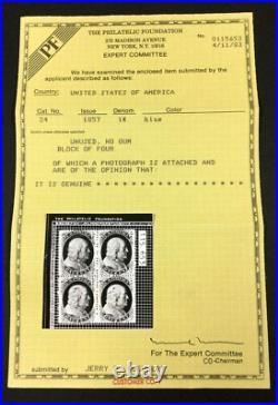 Momen Us Stamps #24 Block Unused Vf Pf Cert Lot #84015