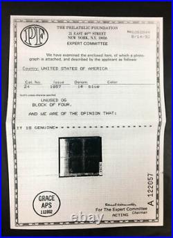 Momen Us Stamps #24 Mint Og Nh Vf Pf & Pse Certs Lot #89088