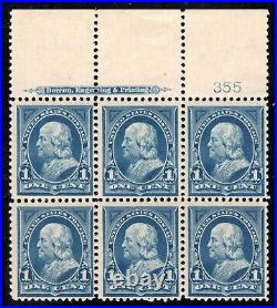 Momen Us Stamps #264 Intact Plate Block Of 6 Mint Og Lh Lot #91967