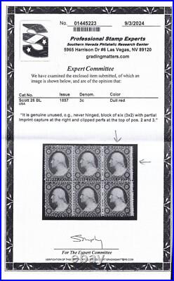 Momen Us Stamps #26 Imprint Mint Og Nh Pse Cert Lot #92234