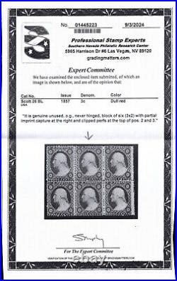 Momen Us Stamps #26 Mint Og Nh Pse Cert Lot #92233