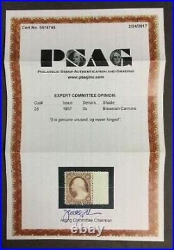 Momen Us Stamps #26 Mint Og Nh Vf/xf+ Psag Cert Lot #86131