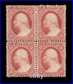 Momen Us Stamps #26 Post Office Fresh Block Mint Og Nh Crowe Cert Lot #94120