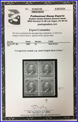 Momen Us Stamps #271 Mint Og Nh Pse Cert Lot #90272