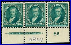 Momen Us Stamps #278 Mint Og Nh Plate Imprint Strip Of 3 Rarity Pse Cert