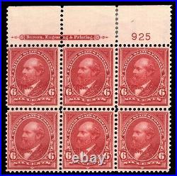Momen Us Stamps #282 Intact Plate Block Of 6 Mint Og 2lh/4nh Lot #91975