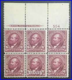 Momen Us Stamps #282 Plate Block Of 6 Mint Og H Lot #71644