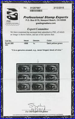 Momen Us Stamps #285 Mint Og Nh Vf/xf Jumbo Pse Cert Lot #94740