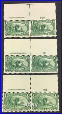 Momen Us Stamps #285 Plate Imprint Pairs Mint Og H Lot #70989