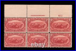 Momen Us Stamps #286 Intact Plate Block Of 6 Mint Og Nh Lot #94320