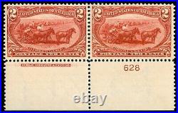 Momen Us Stamps #286 Plate Imprint Pair Mint Og Lh Xf+ Lot #70855