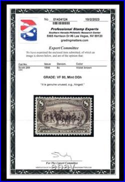 Momen Us Stamps #289 Mint Og H Pse Graded Cert Vf-80 Lot #97798