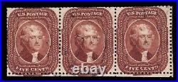 Momen Us Stamps #28 Strip Of 3 Used Lot #89639