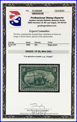 Momen Us Stamps #291 Trans-miss Mint Og H Pse Graded Cert Vf-80 Lot #94718