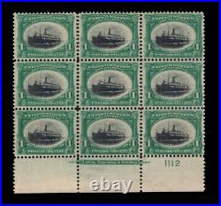 Momen Us Stamps #294 Intact Plate Block Of 9 Mint Og 7nh/2h Lot #94319