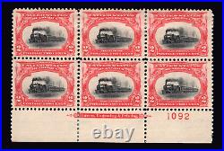 Momen Us Stamps #295 Plate Block Of 6 Mint Og 3nh/3h Lot #91350