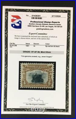 Momen Us Stamps #296 Mint Og Nh Pse Graded Cert Vf/xf-85 Lot #88875