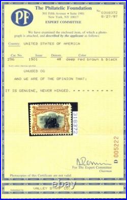 Momen Us Stamps #296 Mint Og Nh Vf/xf Pf Cert Lot #98192