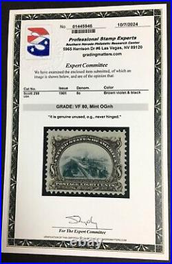 Momen Us Stamps #298 Mint Og Nh Pse Graded Cert Vf-80 Lot #92506