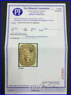 Momen Us Stamps #29 Used Pf Cert Lot #75906