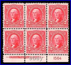 Momen Us Stamps #301 Plate Block Of 6 Mint Og 1lh/5nh Lot #92691