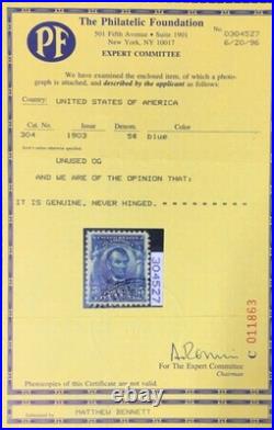 Momen Us Stamps #304 Mint Og Nh Vf/xf Pf Cert Lot #96023