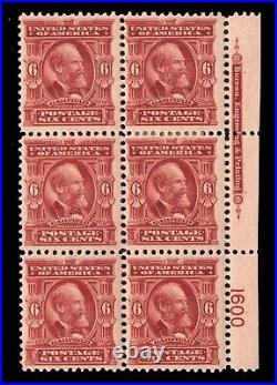 Momen Us Stamps #305 Plate Block Of 6 Mint Og 2h/4nh Lot #92786