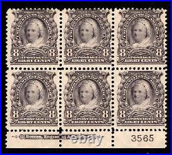 Momen Us Stamps #306 Plate Block Of 6 Mint Og 3h/3nh Lot #92690