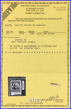 Momen Us Stamps #307 Mint Og Nh Vf Pf Cert Lot #94702