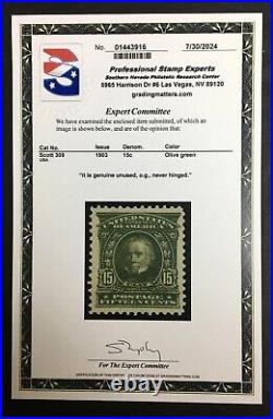 Momen Us Stamps #309 Mint Og Nh Xf Pse Cert Lot #91790