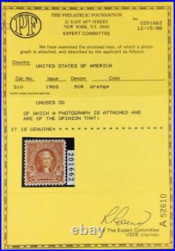 Momen Us Stamps #310 Mint Og Nh Vf 2 Pf Certs Lot #94624