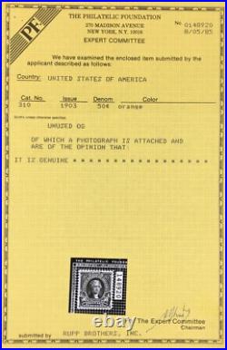 Momen Us Stamps #310 Mint Og Nh Vf 2 Pf Certs Lot #94624