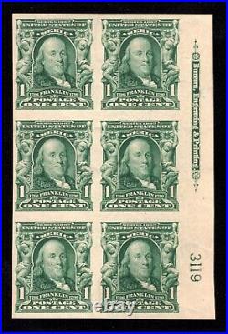 Momen Us Stamps #314 Intact Plate Block Of 6 Mint Og 2lh/4nh Vf Lot #91953