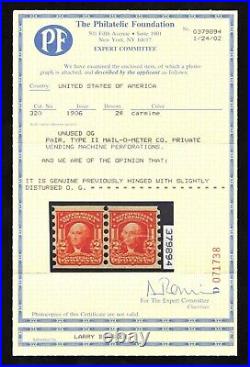 Momen Us Stamps #320 Private Machine Perfs II Mint Og H Pf Cert Lot #78857