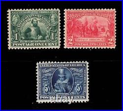 Momen Us Stamps #328-330 Jamestown Complete Set Mint Og Nh Vf+ Lot #86752