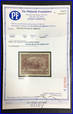 Momen Us Stamps #329p2 Small Die Proof On Wove Pf Cert Lot #92256