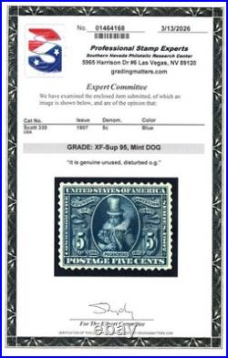 Momen Us Stamps #330 Mint Og H Pse Graded Cert Xf-sup 95 Lot #98068