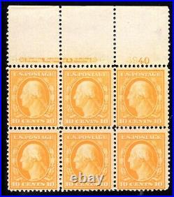 Momen Us Stamps #338 Intact Plate Block Of 6 Mint Og 3lh/3nh Lot #91938