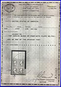 Momen Us Stamps #338 Mint Og Nh Vf/xf Pf Cert Lot #95760