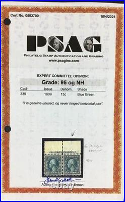 Momen Us Stamps #339 Mint Og Nh Psag Graded Cert Xf-sup 95 Lot #96161