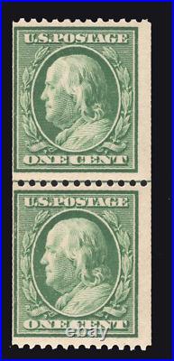 Momen Us Stamps #348 Coil Line Pair Mint Og Nh Lot #79763