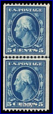 Momen Us Stamps #351 Line Pair Mint Og Lh Pf Cert Lot #92255