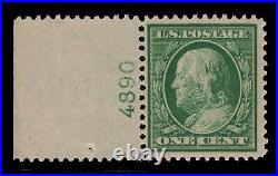 Momen Us Stamps #357 Plate Single Blue Paper Mint Og Nh Lot #81574