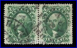Momen Us Stamps #35 Pair Used Vf/xf Pf Cert Lot #81807